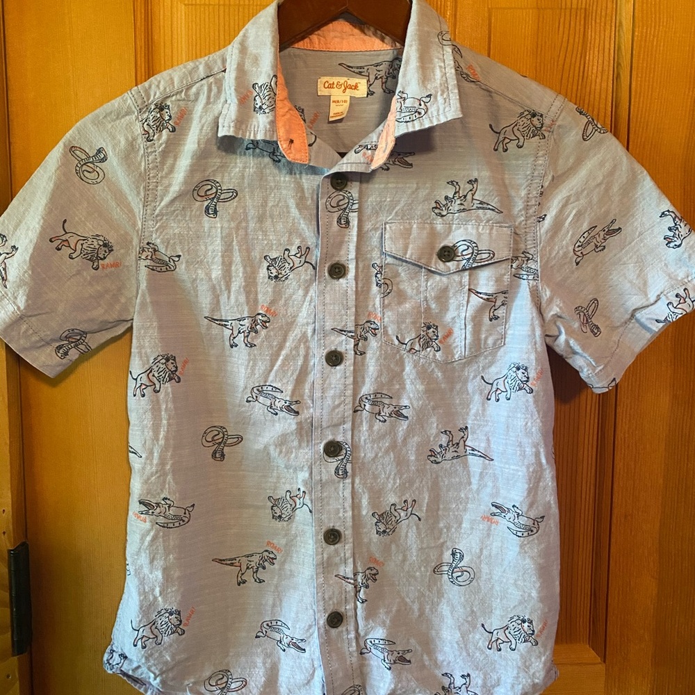 EUC Boys' Woven Short Sleeve Button-Down Shirt